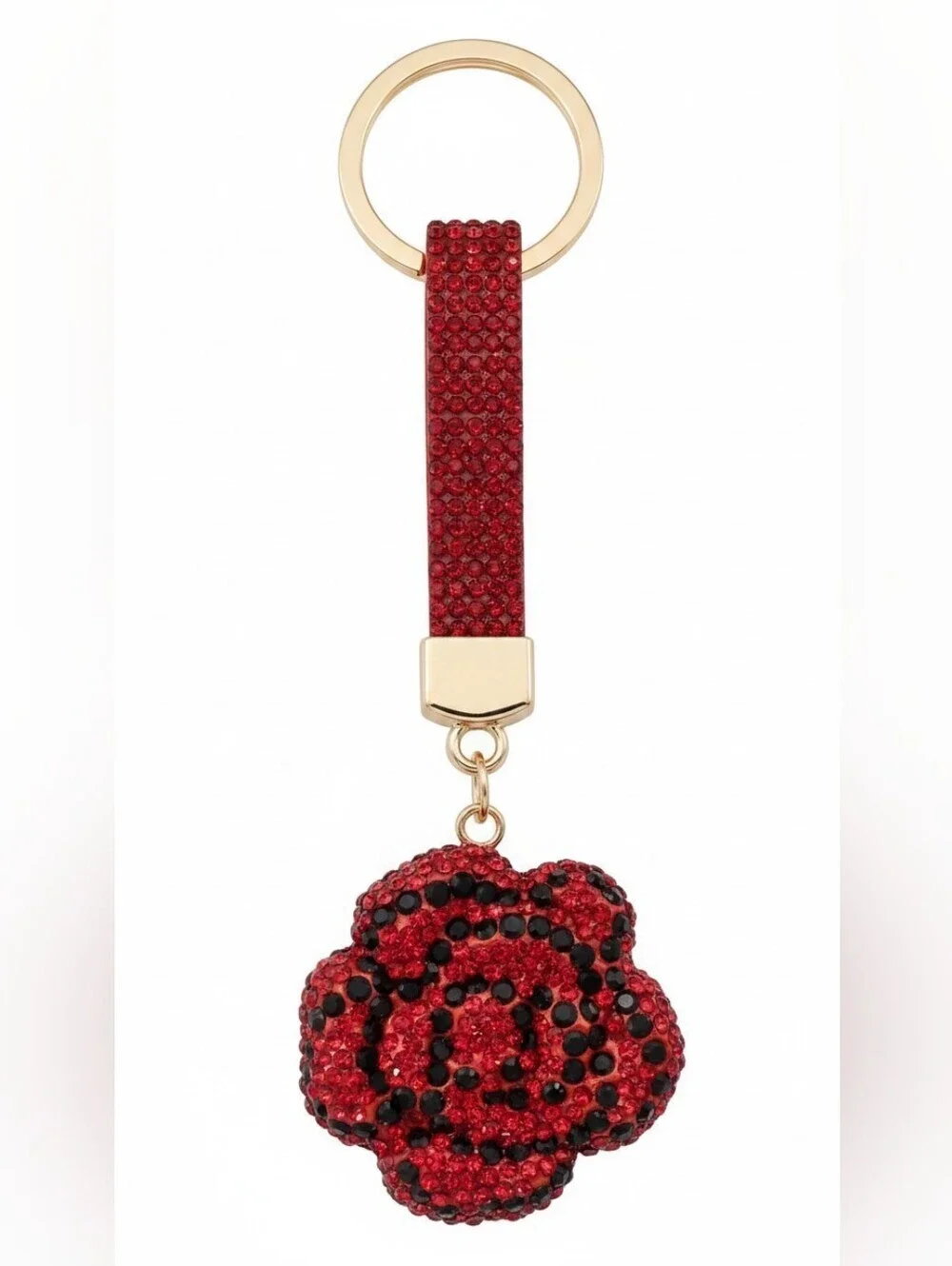 Sassified Boutique Nwt Red Crystal Rose Keychain Wristlet